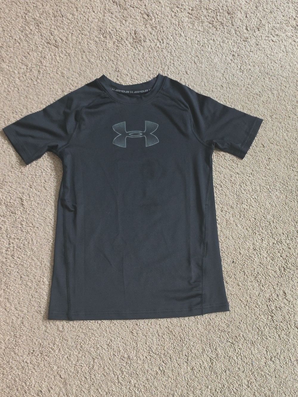 Under Armour Black Short Sleeve Fitted Tee for Kids